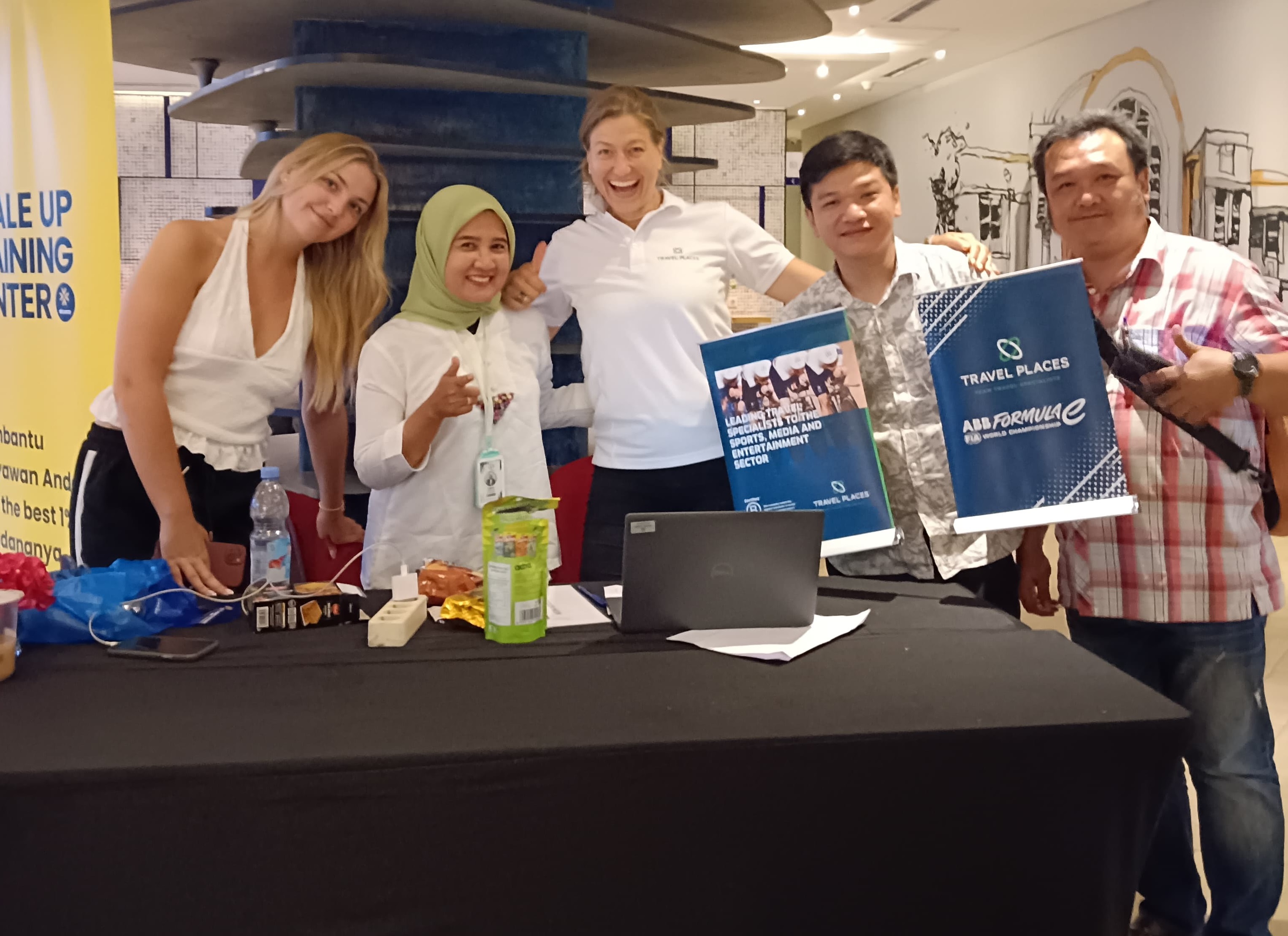 TransTour branded vehicles lined up for university study tour group